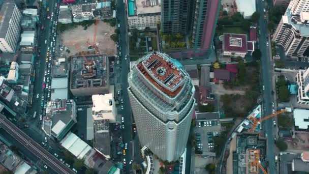 Bangkok Flygfoto, ovanför Sukhumvit och Thonglor distriktet i Thailand — Stockvideo