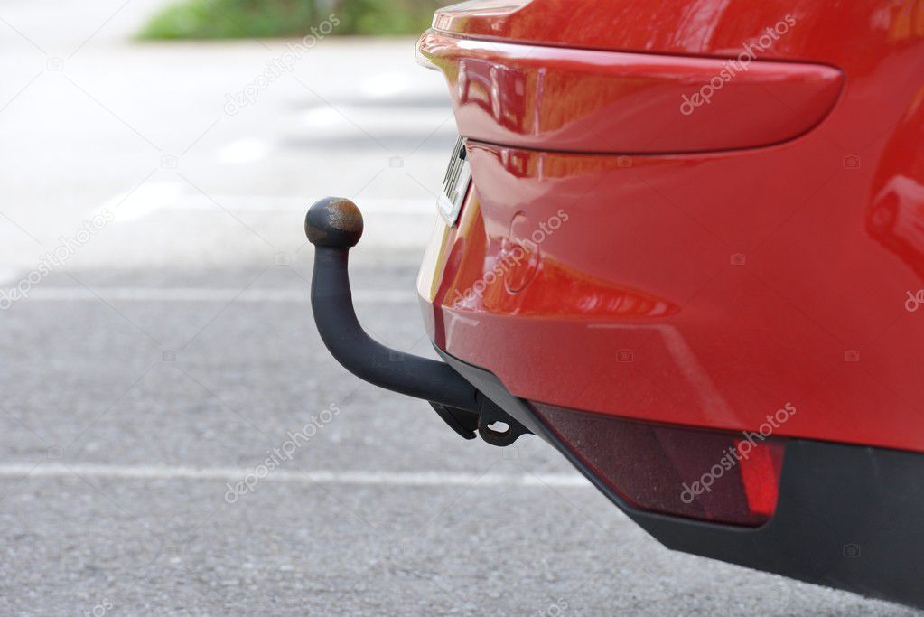 view of the vehicle hitch closeup