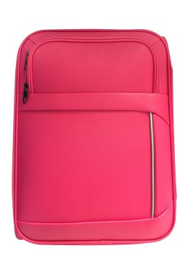 gezici için kırmızı bavul seyahat izole üzerinde beyaz arka plan