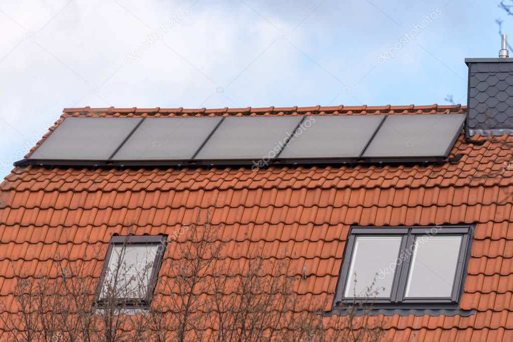 solar panels on the roof