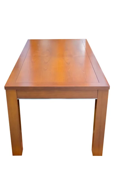 Mesa de comedor de madera aislada sobre fondo blanco — Foto de Stock