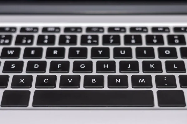 Ansicht der Laptop-Tastatur aus nächster Nähe — Stockfoto