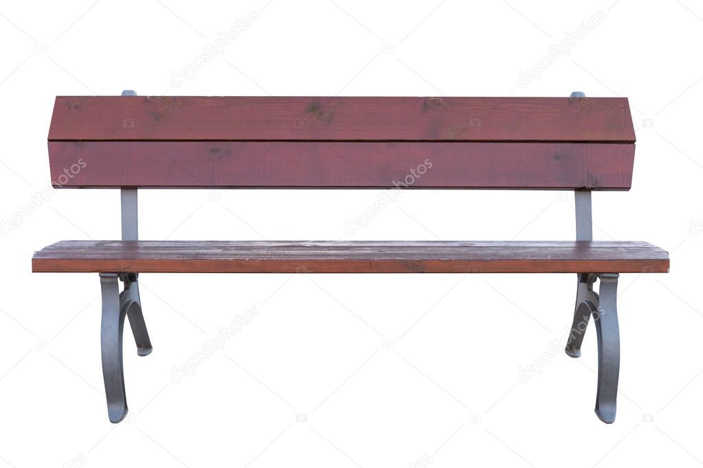 wooden bench isolated on white background