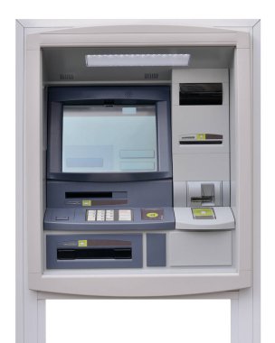 atm makinesi beyaz arkaplanda izole edildi