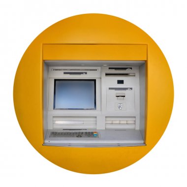 atm makinesi beyaz arkaplanda izole edildi