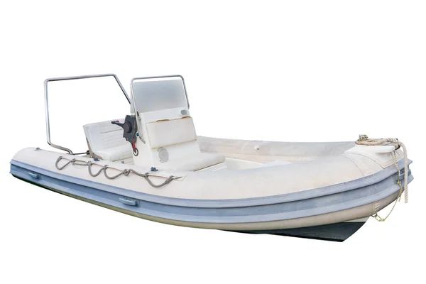 Barco inflável isolado no fundo branco — Fotografia de Stock