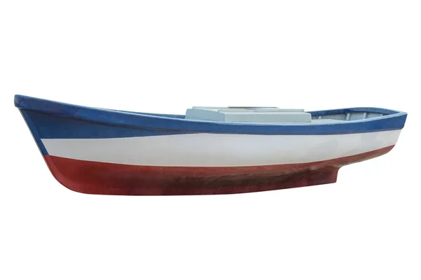Деревянная рыбацкая лодка на белом фоне — стоковое фото