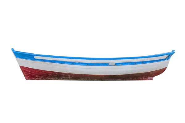 Деревянная рыбацкая лодка на белом фоне — стоковое фото