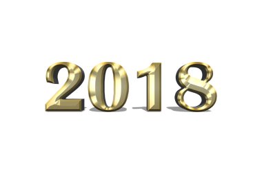 beyaz zemin üzerine altın rakamlar 2018