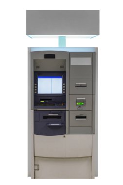 atm makinesi beyaz arkaplanda izole edildi