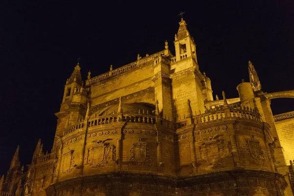 Vista Nocturna Del Castillo Sevilla — Foto de Stock