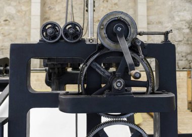 bir sanayi makinesi yakın çekim mekanizması