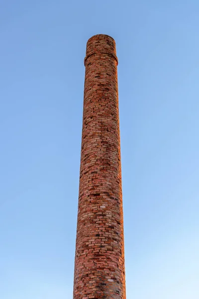Brick Factory Chimney Blue Sky — Stock Photo, Image