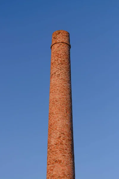 Brick Factory Chimney Blue Sky — Stock Photo, Image