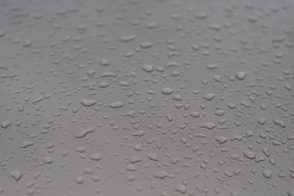 Gotas Água Uma Superfície Metálica Closeup — Fotografia de Stock