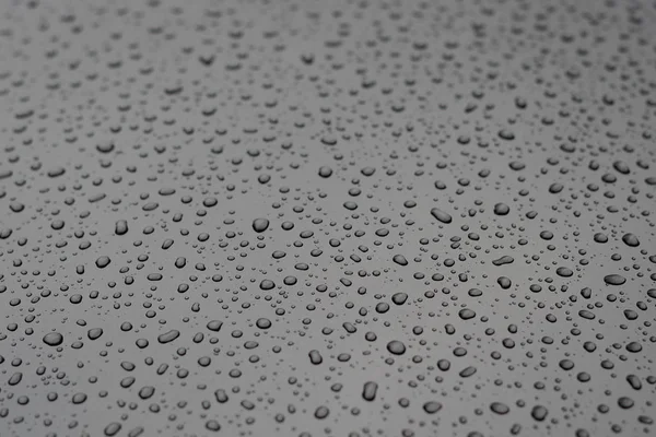 Gotas Agua Primer Plano Superficie Metálica —  Fotos de Stock