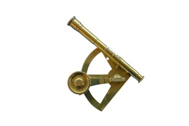 beyaz arkaplanda izole edilmiş deniz sekstantı