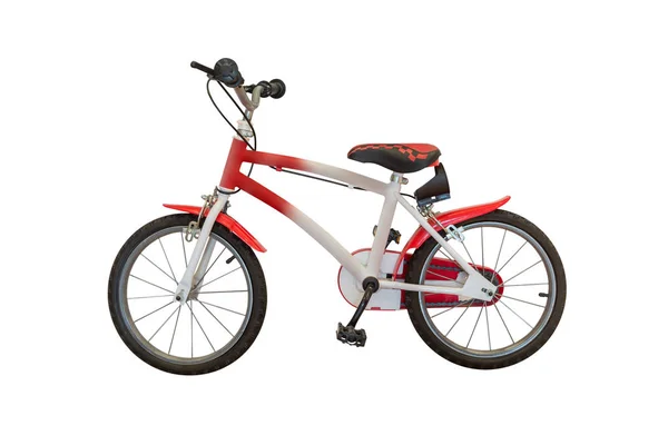 흰색 배경에 고립 된 빨간 자전거 — 스톡 사진