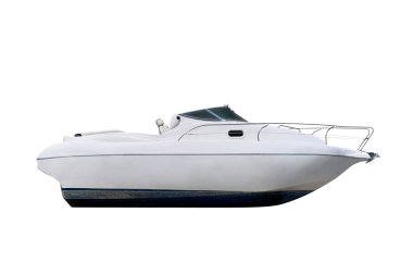 Beyaz bir arka plan üzerinde izole Motorlu tekne