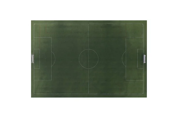 白色背景上孤立的空旷的绿色足球场图像 — 图库照片