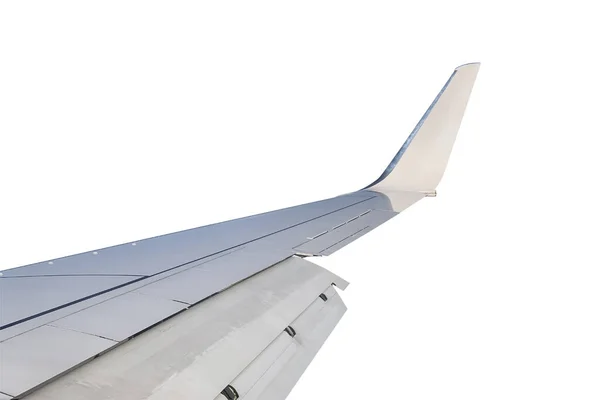 Εικόνα Πτέρυγας Αεροπλάνου Που Απομονώνεται Λευκό Φόντο — Φωτογραφία Αρχείου