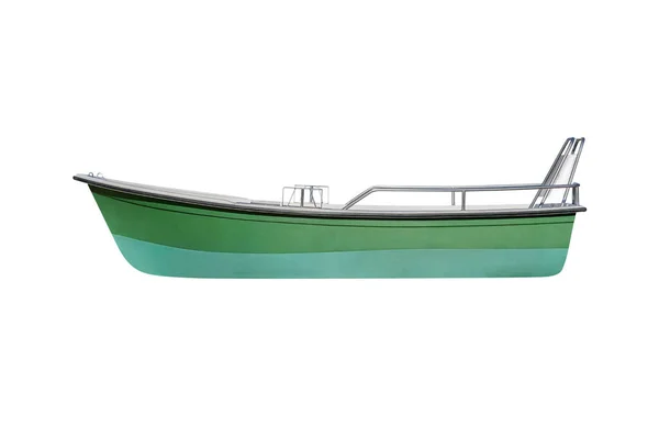 Image Green Wooden Fishing Boat Isolated White Background — Stock Photo, Image