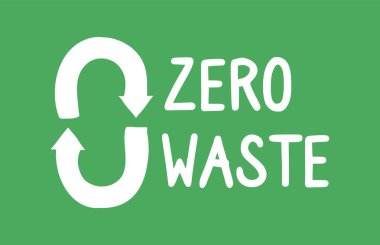 Beyaz arkaplanda yeşil sıfır atık logosu