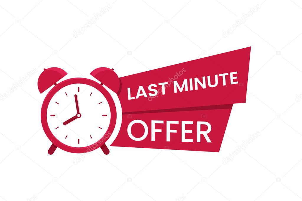 Red last minute offer logo, symbol, banner