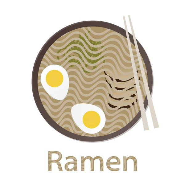 Ramen nudle rychlé občerstvení. Asijské japonec, korejské jídlo. — Stockový vektor