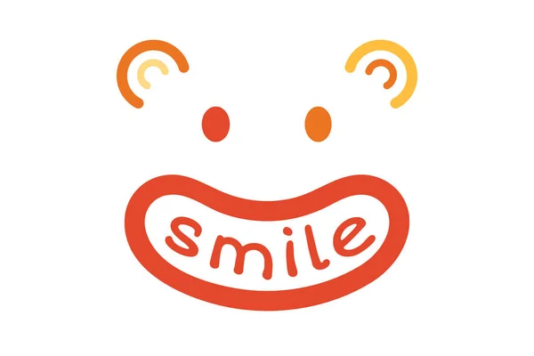 Lustiges Smiley-Cartoon-Wesen mit breitem Lächeln — Stockvektor