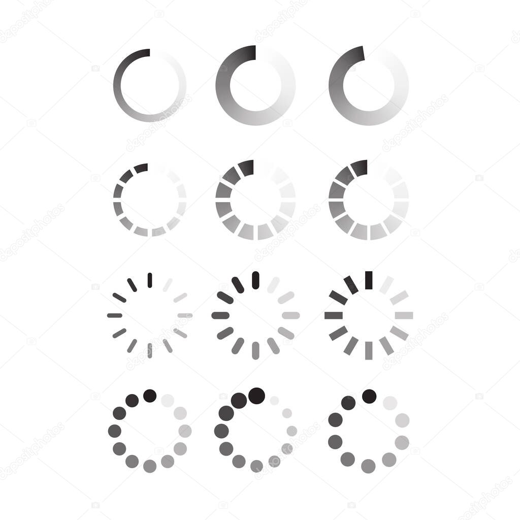 Circle progress bar loader. Round cyclic icon.