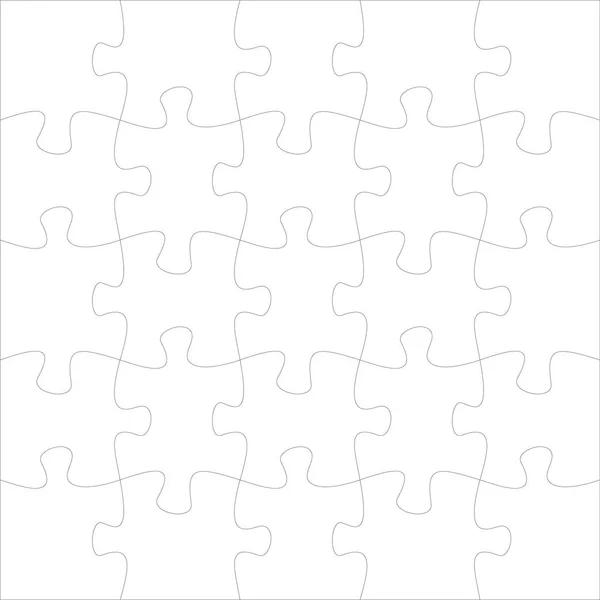 Jigsaw pieces template. Twenty jigsaw puzzle parts — Stock Vector