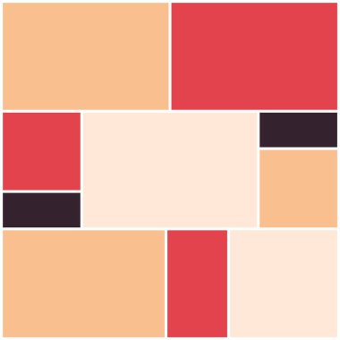 Fotoğraf kolajı kalıbı. Beyaz çerçeveler, renkli desenler