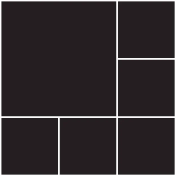 Modello di collage fotografico. Cornici bianche, motivo nero — Vettoriale Stock