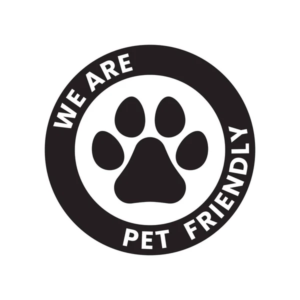 Pet paw atau label anjing, stempel atau stiker - Stok Vektor