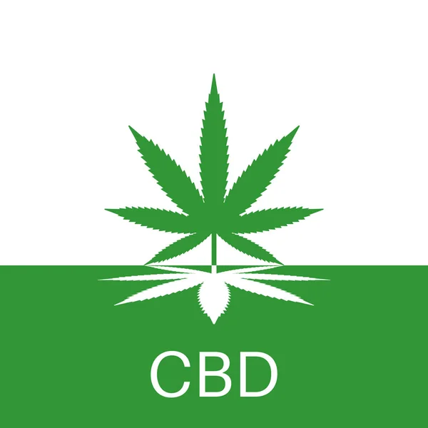 Cáñamo medicinal, icono de la marihuana. Símbolo de hoja de cannabis medicinal — Vector de stock