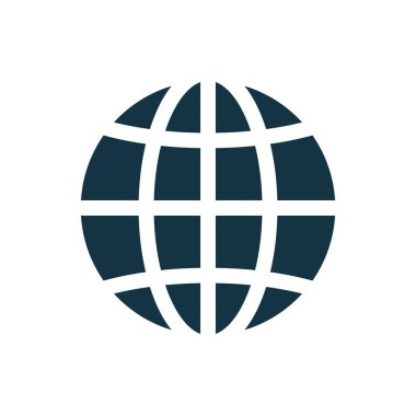 Dünya, gezegen ikonu, işaret. İnternet, küresel küre