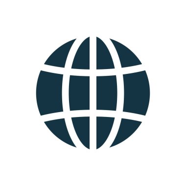 Dünya, gezegen ikonu, işaret. İnternet, küresel küre