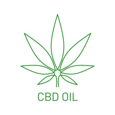 Tıbbi marihuana logosu. Cbd yağı, ürün tasarım elementi