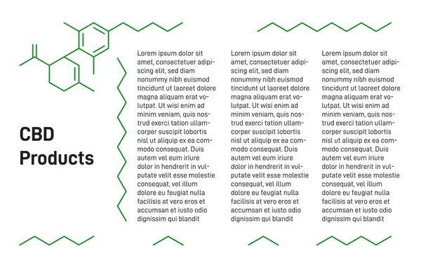 Cáñamo medicinal, marihuana, aceite de CBD, presentación de productos — Vector de stock