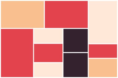 Fotoğraf kolajı kalıbı. Beyaz çerçeveler, renkli desenler