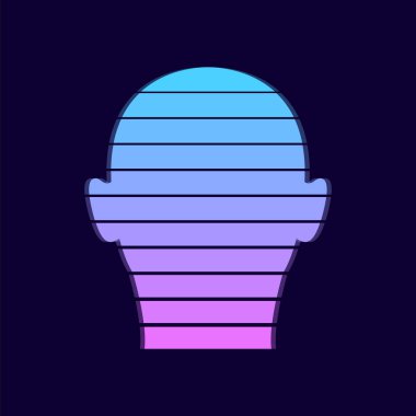 Ai insan kafası retro dalga tarzında