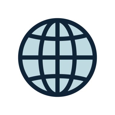 Dünya, gezegen ikonu, işaret. İnternet, küresel küre