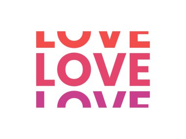 Grafik tasarım konsepti. Aşk sözcük tasarımı ögesi.