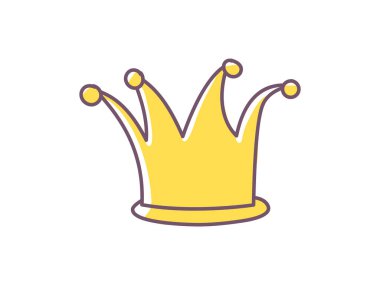 Komik kral, kraliçe, prenses tacı. Kraliyet sembolü.