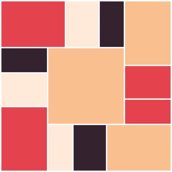 Fotocollage patroon. Witte lijsten, gekleurd patroon — Stockvector