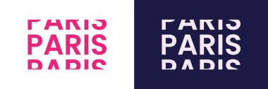 Paris word text in modern minimal style.