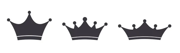 Ikony korony ustawione. Królewskie luksusowe symbole luksusowe. — Wektor stockowy