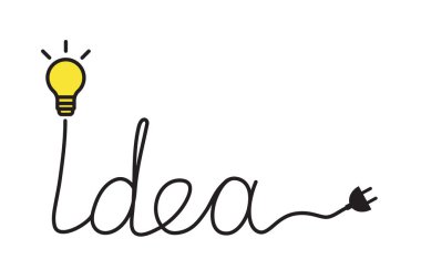 Yaratıcı düşünce ya da fikir kavramı. Ampul.