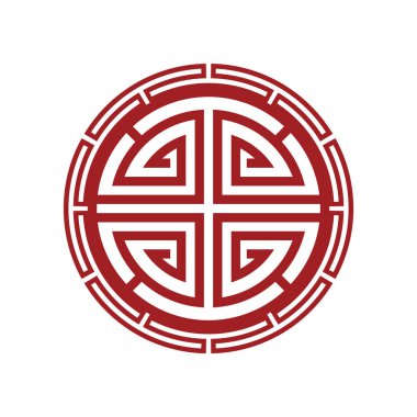 Çin geleneksel çember sembolü. Japon, Kore daire süsü.